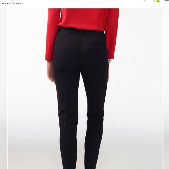 New Armani Exchange Black Modern Slim Trouser Pants - Picture 9 of 10